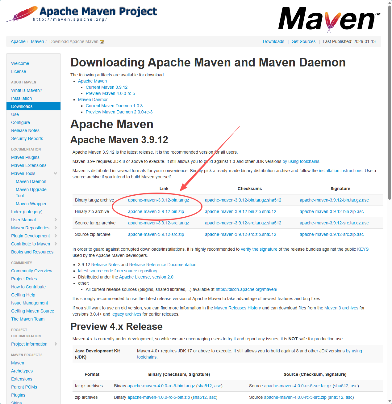 Maven 下载页面